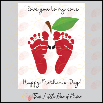 Love you to my core - Mother's Day - Handprint Art - gift - printable ...