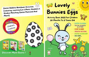 Preview of Lovely Bunnies Eggs Activity Book 2022 For Children 20 Months To 3 Years Old