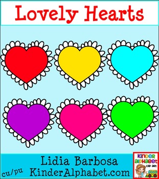 Preview of Lovely Hearts {Commercial Use Clip Art for Teachers}