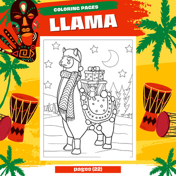 Llama Coloring Pages for Kids, Girls, Boys, Teens Birthday School