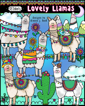 Preview of Lovely Llamas Clip Art for Spring and Mountains of Fun by DJ Inkers