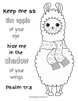 Printable Bible Verse Coloring Pages Llamas By Savoring Each Moment