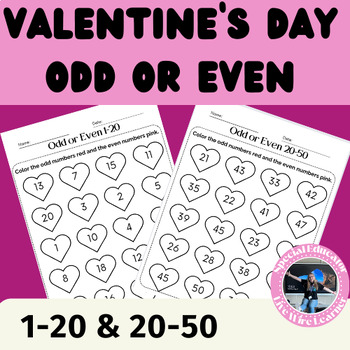 Preview of Valentine's Day Odd and Even Coloring Worksheet