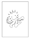 Lovely Sea Animals Dot To Dot coloring/ Cute Ocean coloring Pages