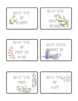 Preview of Loving-Kindness & Mindfulness intention cards for families- Mindfulness for all