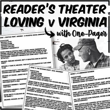 Preview of Loving v Virginia Reader's Theater and One Pager