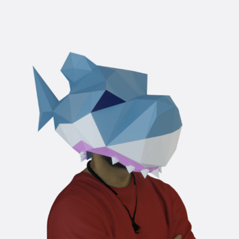 3D helmet low poly papercraft PDF mask DIY kits for adults