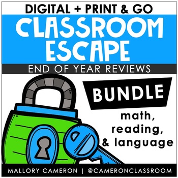 Preview of Digital + Print & Go Escape Room BUNDLE: Full Content Review | Distance Learning