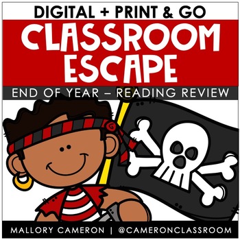Preview of Digital + Print & Go Escape Room: End of Year Reading Review | Distance Learning
