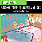 Low Prep Gnome Themed Daily Agenda Slides - Growing Listing 