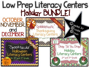 Preview of Low Prep Holiday Literacy Centers BUNDLE