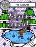 FreeLow-Prep January Craft, Math, and Language Arts Activities:  Welcome January