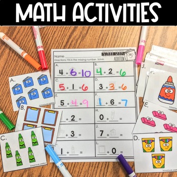 Preview of Low Prep Math Centers & Activities | Fractions | Place Value | Addition and More