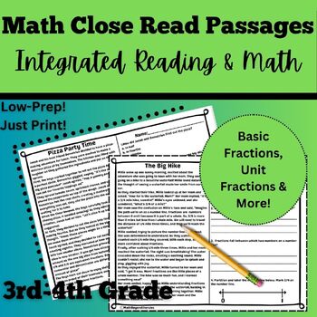 Preview of Math Close Reads: Understand Fractions, Models, Equivalent, & Unit Fraction