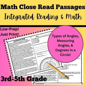 Preview of Types of Angles, Angle Measurement, Angles in a Circle Integrated Close Reads