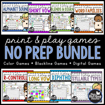 Preview of Print & Play Phonics Games BUNDLE