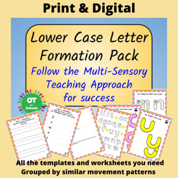 Preview of Lower Case Letter Formation Pack - Multi-Sensory Teaching Approach