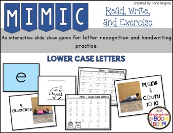 Preview of Lower Case Letter Recognition and Handwriting Game