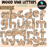 Lower Case Wood/Vine Letters Clip Art Set {Educlips Clipart}