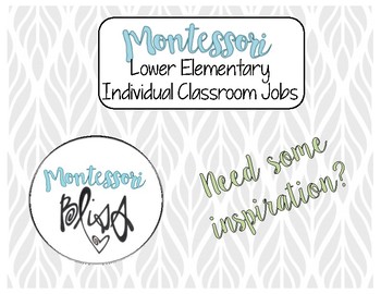 Preview of Lower Elementary Classroom Job Ideas