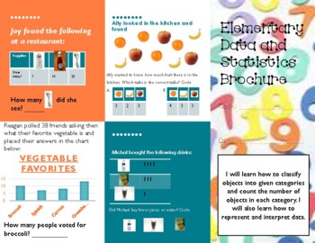 Preview of Lower Elementary Data and Statistics Brochure Activity (Data and Stat Standards)