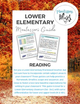 Preview of Lower Elementary Montessori Reading Guide & Scope and Sequence