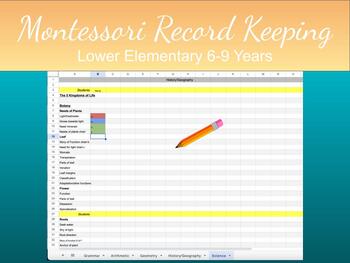 Preview of Lower Elementary Montessori Record Keeping