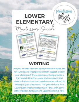 Preview of Lower Elementary Montessori Writing Guide & Scope and Sequence