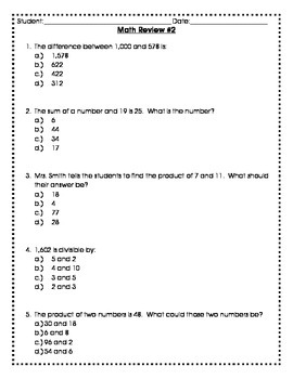 Lower Level Isee Math Test Prep Questions 2 By Emily S Learning Corner