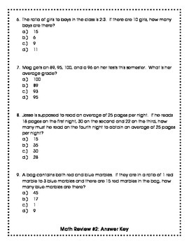 Lower Level Isee Math Test Prep Questions 2 By Emily S Learning Corner
