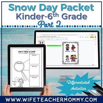 Preview of Lower and Upper Grades Snow Day Part 2 Packet Bundle (Digital Version)