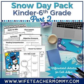 Preview of Lower and Upper Grades Snow Day Part 2 Packet Bundle (Print Version)