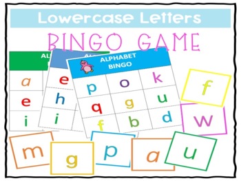 Lower case letters bingo by Miss Dania - EducaHeart | TpT