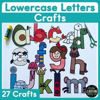 Preview of Lowercase A to Z Alphabet Cut & Paste Fine Motor Skill Crafts