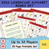 Lowercase Alphabet Bingo Activity Cards, Alphabet Bingo Ga