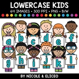 Lowercase Alphabet Kids Clipart + FREE Blacklines - Commer