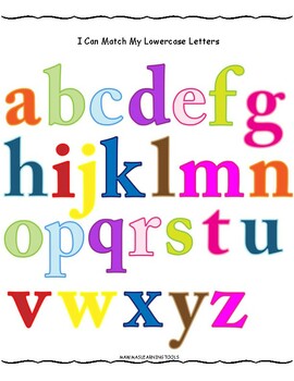 Lowercase Alphabet Matching Activity by Mawma's Learning Tools | TPT