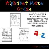 Lowercase Alphabet Maze Craze Worksheets. Preschool-Kinder
