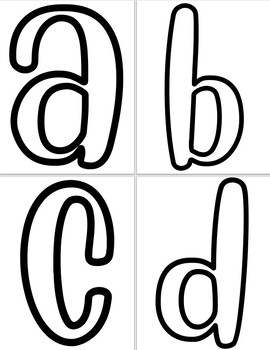 Preview of Lowercase Alphabet Posters - Black and White