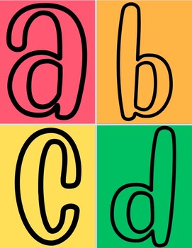 Preview of Lowercase Alphabet Posters - Bold and Bright