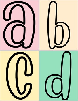 Preview of Lowercase Alphabet Posters - Bright Pastels