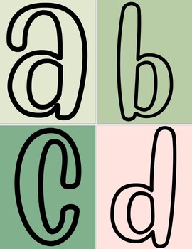 Preview of Lowercase Alphabet Posters - Strawberry Matcha