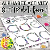 Lowercase Alphabet Q-Tip Painting Activity for Preschool o