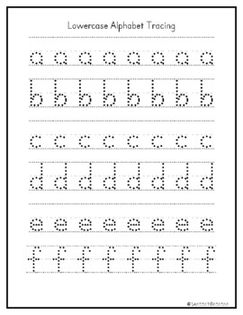 Lowercase Alphabet Tracing Practice by Leanna's Bananas | TPT