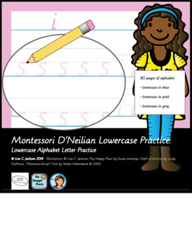 Preview of Montessori D'Neilian Lowercase Alphabet Practice Preschool Kindergarten Workbook