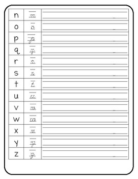 Lowercase Cursive Practice by Veronica Schmidt | TpT