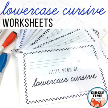 Preview of Lowercase Cursive Writing Practice Pages and Handwriting Booklet, Lower Case