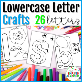 Preview of Lowercase Letter Crafts for A to Z Perfect for Kindergarten