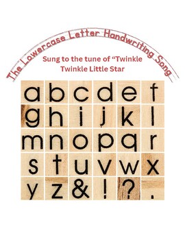 Preview of Lowercase Letter Handwriting Song