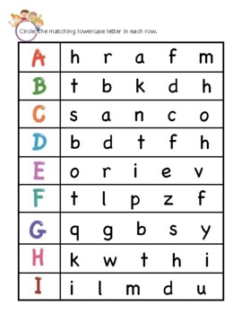 Lowercase Letter Match! by Little Lory | TPT